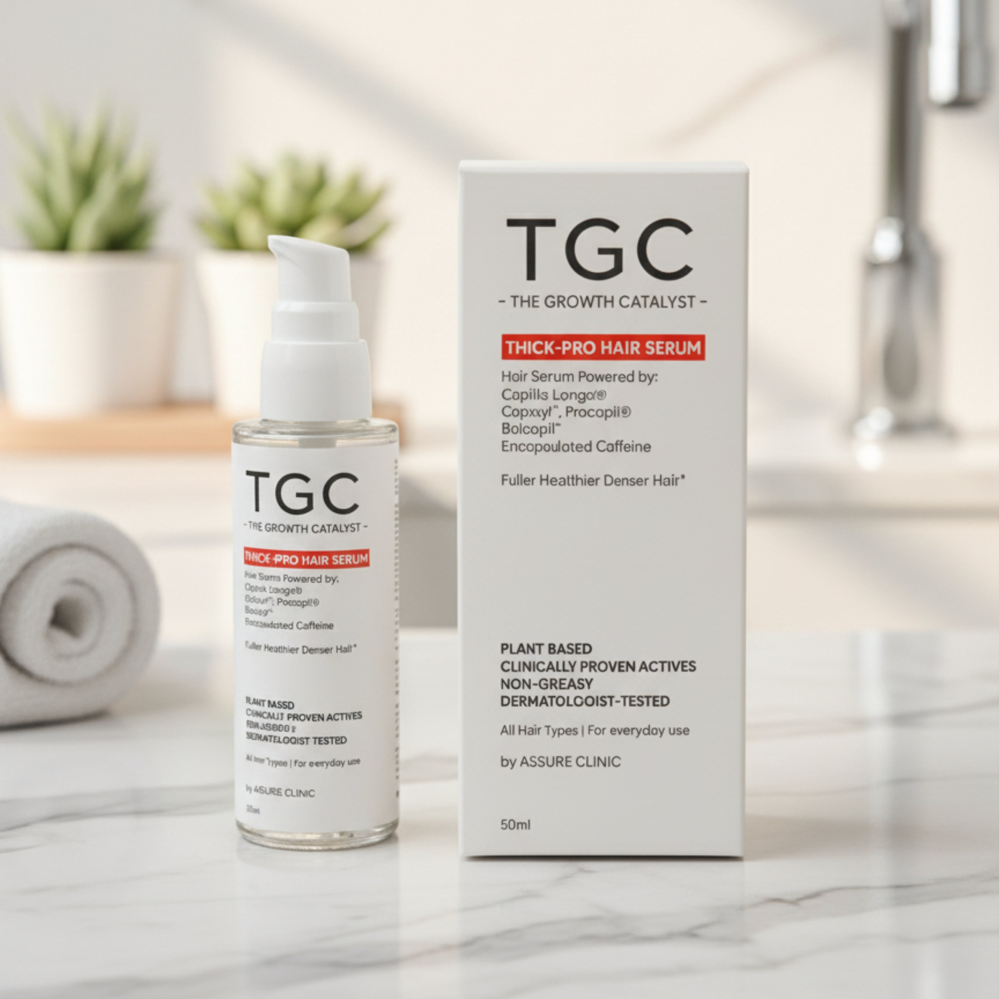 TGC Complete Hair Combo - Shampoo, Conditioner & Serum + Trichocycle Nutrition in one monthly routine | 30-Day Hair Regrowth Therapy for Men & Women